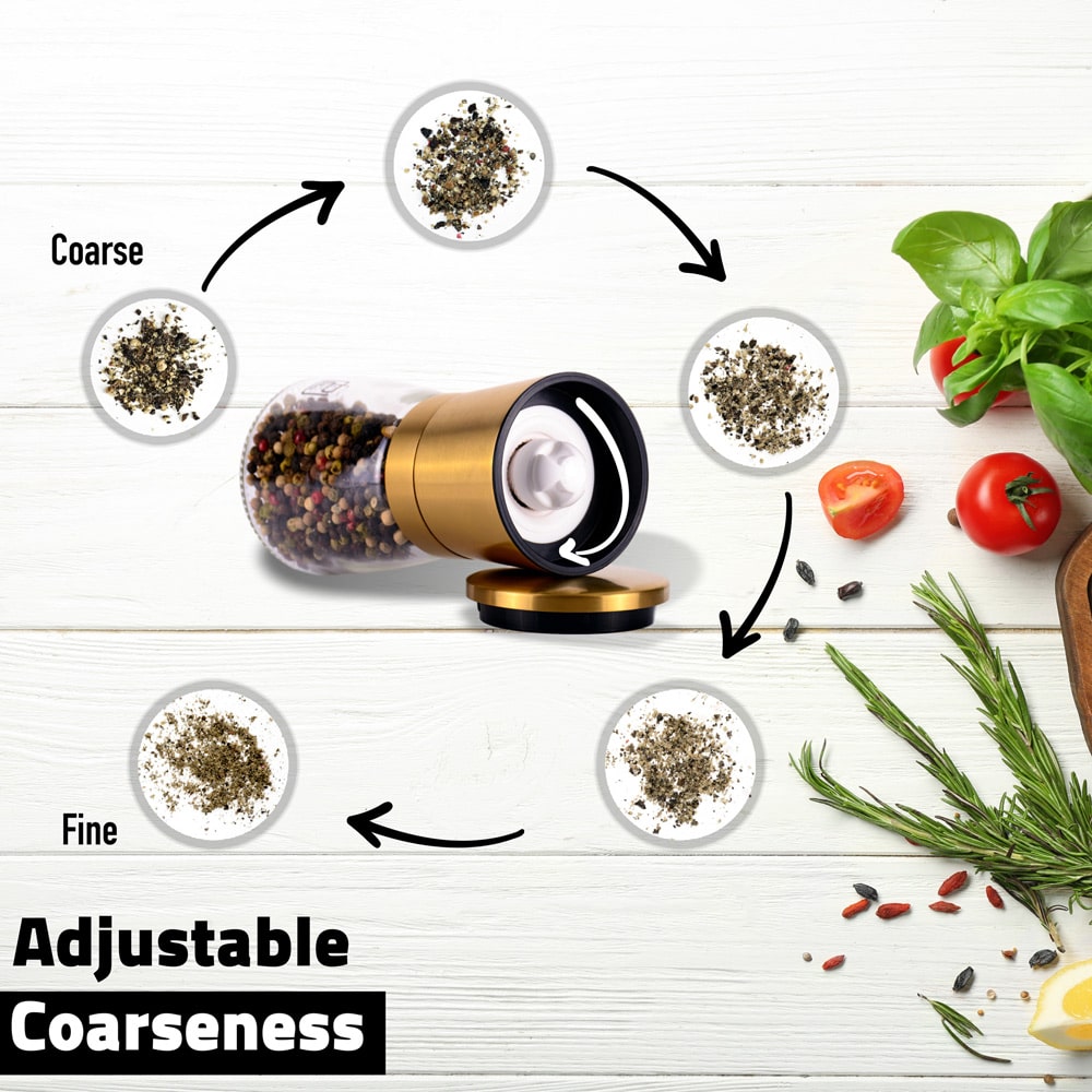 Golden Salt and Pepper Grinder Set